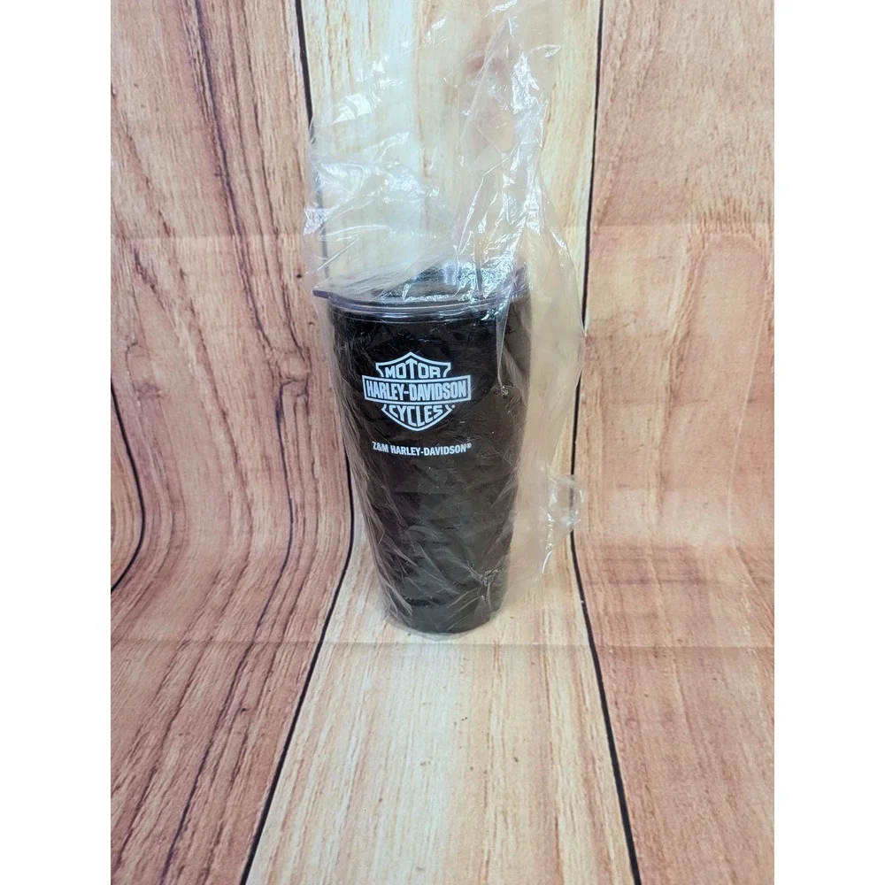 Harley-Davidson Z&M Black Geometric 16oz Travel Tumbler Cup with Lid
